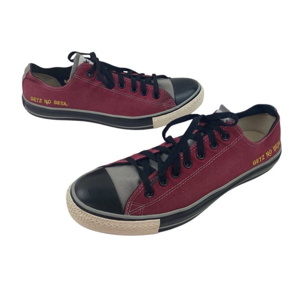*Converse All Star Mens Converse Sneakers M12 W14 Burgundy Black Getz No Beta